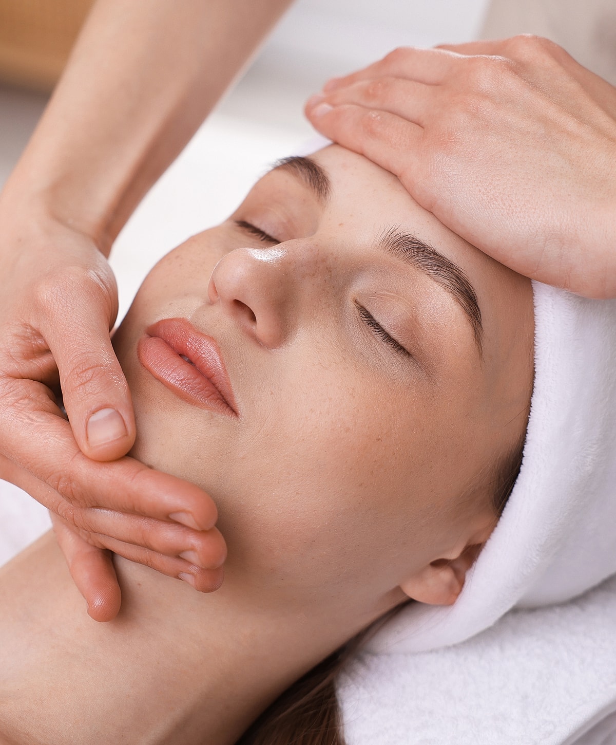 Facial massage treatment for relaxation and rejuvenation.