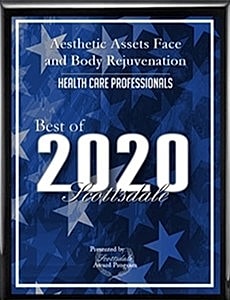 Award plaque for Aesthetic Assets, Best of 2020