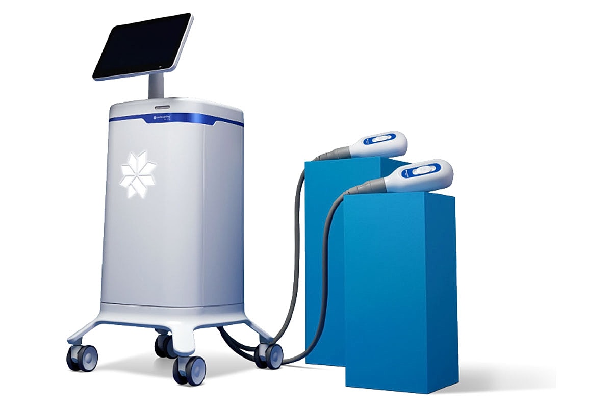 Medical device with treatment applicators and monitor.