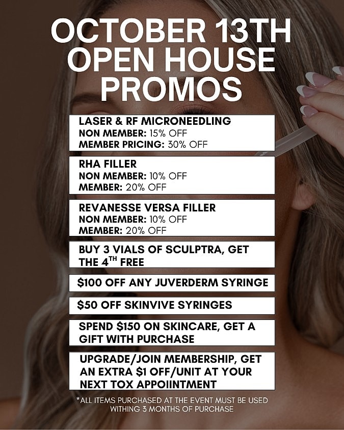 Open house promotions for October 13th event